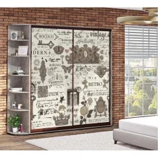 Sliding wardrobe 1.8 m "Glass photo printing" two-door